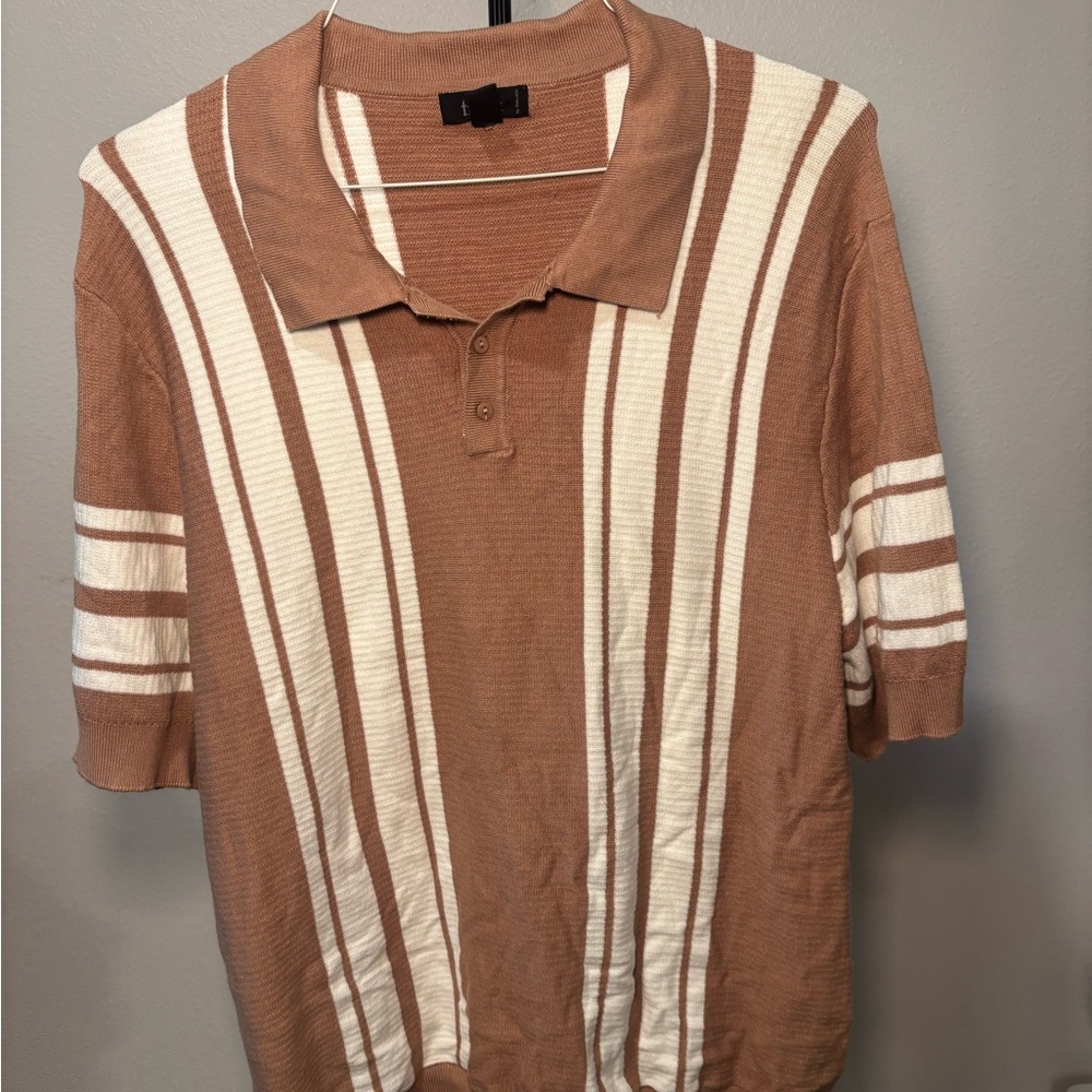 Truth Tan and Cream Retro Polo Shirt